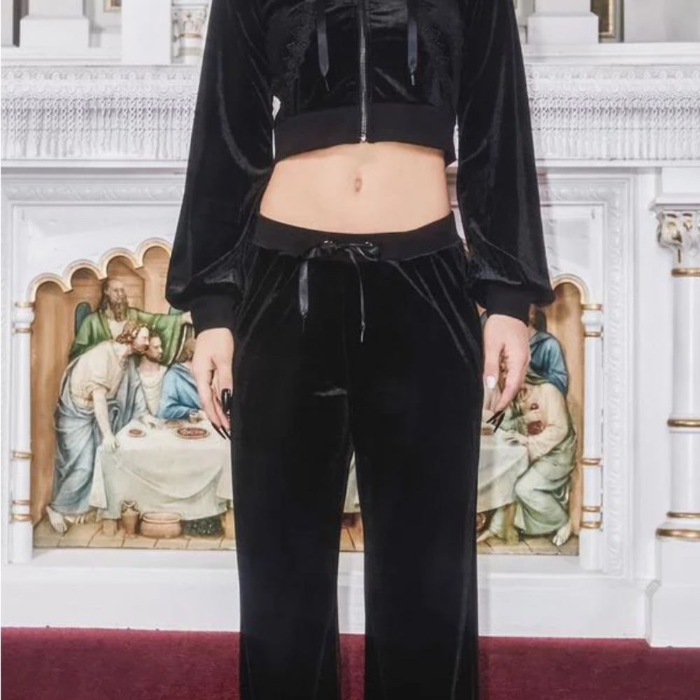Black Velvet Unholy Wifey track suit pants plus hoodie XL